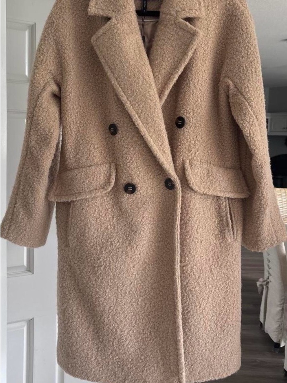 BCBGMaxAzria Beige Teddy Coat Size M